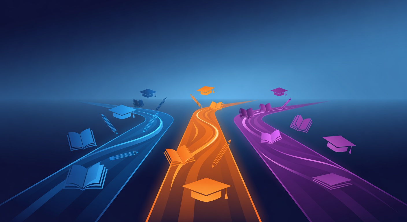 Three educational pathways illustration
